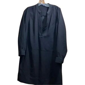 Madewell Black Long Sleeve Tunic Vneck Dress No Stretch Shirt Size Medium